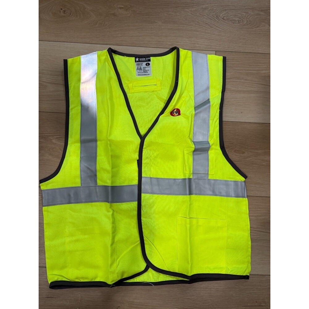 MCR Safety River City FR Safety Vest Luminator FRMCL2L Large ANSI Class 2 Lime